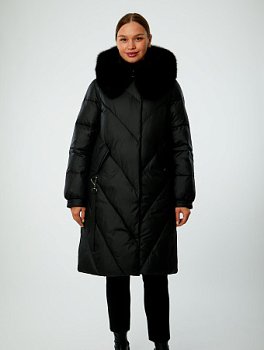 Пуховик женский удлинённый с капюшоном