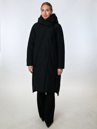 Длинный пуховик с капюшоном