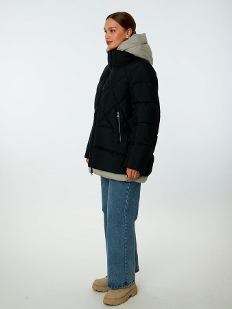 Пуховик женский с капюшоном укороченный