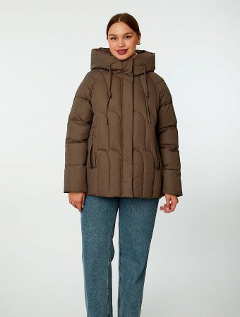Пуховик женский стёганый с капюшоном