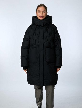 Пуховик женский стёганый с капюшоном