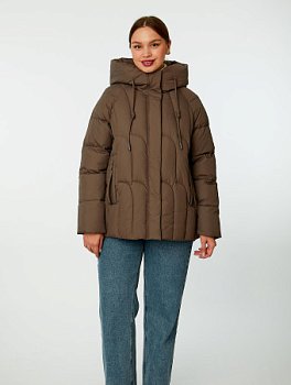 Пуховик женский стёганый с капюшоном