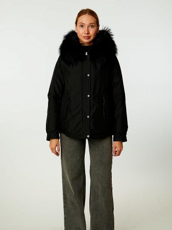 Пуховик укороченный с капюшоном