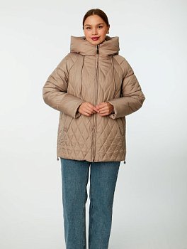 Пуховик женский стёганый с капюшоном