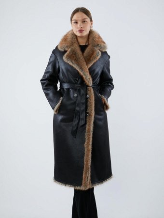 Двусторонняя экодубленка с английским воротником