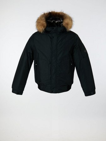 Пуховик укороченный с капюшоном