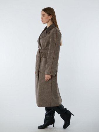 Демисезонное пальто без подклада с поясом