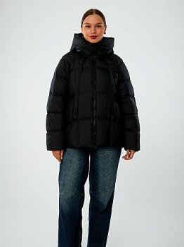 Пуховик женский стёганый с капюшоном