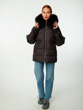 Пуховик женский стёганый с капюшоном