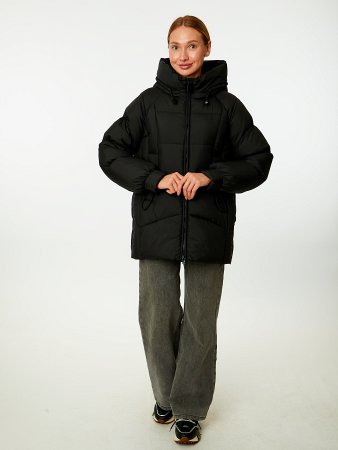 Пуховик женский стёганый с капюшоном