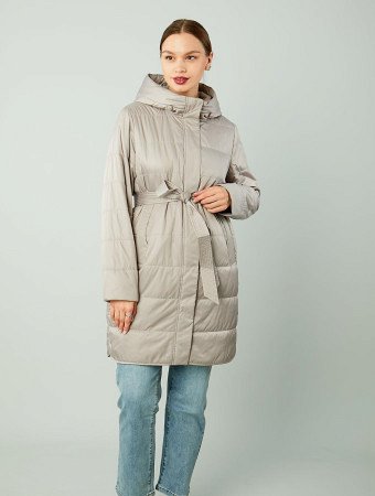 Полупальто женское стёганое с капюшоном