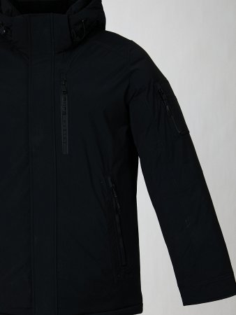 Пуховик мужской укороченный с капюшоном