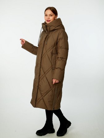 Пуховик женский удлинённый с капюшоном