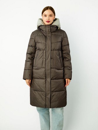 Пуховик женский стёганый с капюшоном