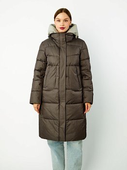 Пуховик женский стёганый с капюшоном
