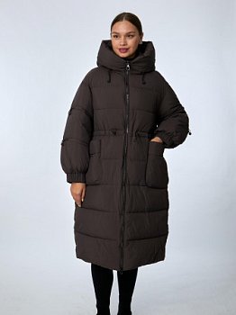 Пуховик женский удлинённый с капюшоном