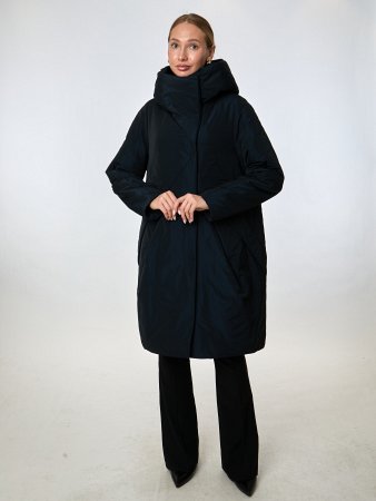 Удлиненный пуховик с капюшоном