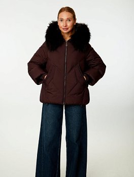 Пуховик женский стёганый с капюшоном