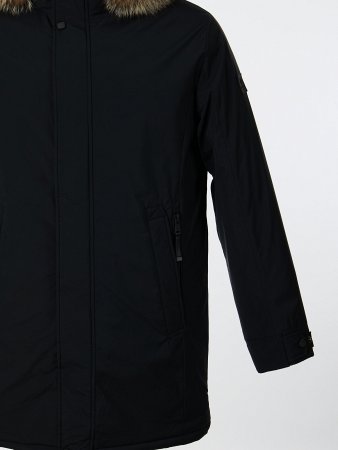 Пуховик удлинённый с капюшоном