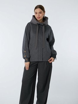 Драповая куртка с капюшоном