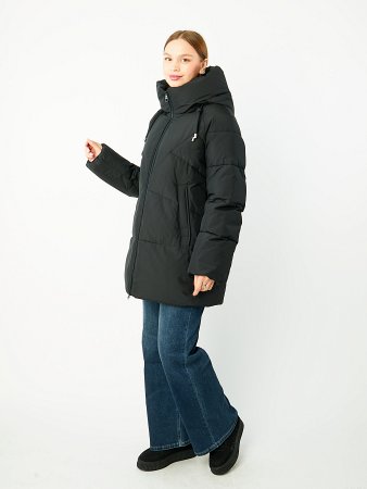 Пуховик женский стёганый с капюшоном