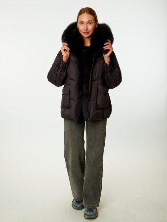 Пуховик женский стёганый с капюшоном