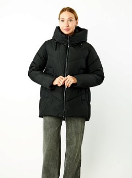 Пуховик женский стёганый с капюшоном