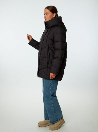 Пуховик женский стёганый с капюшоном