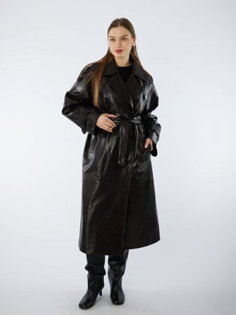 Тренч из натуральной кожи