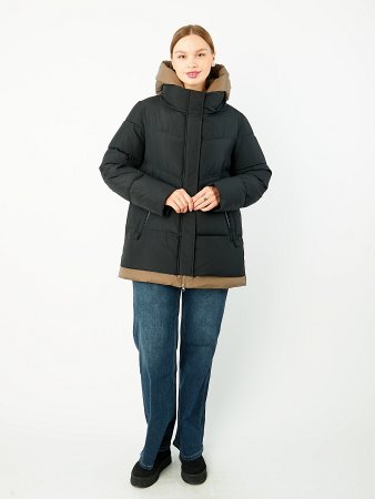 Пуховик женский стёганый с капюшоном