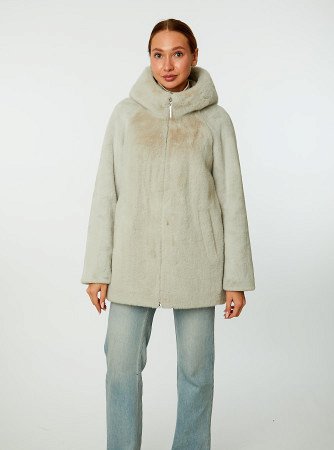 Куртка из искусственного меха с капюшоном