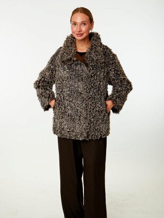 Двухсторонняя экодубленка с воротником стойкой