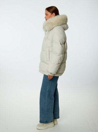 Пуховик женский с натуральным мехом