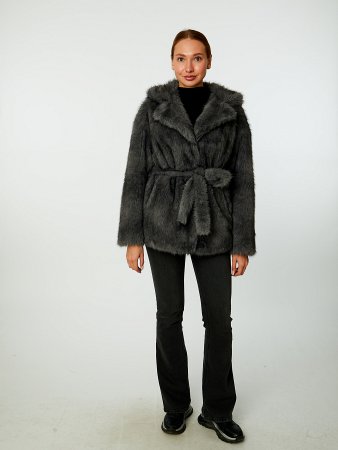 Куртка из искусственного меха с капюшоном