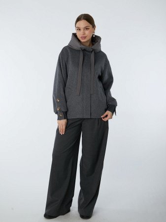 Драповая куртка с капюшоном