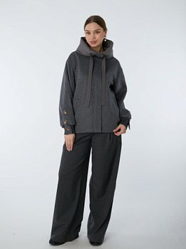 Драповая куртка с капюшоном