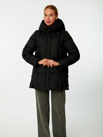 Пуховик женский стёганый с капюшоном
