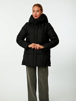 Пуховик женский стёганый с капюшоном