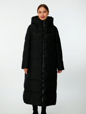 Пуховик женский удлинённый с капюшоном