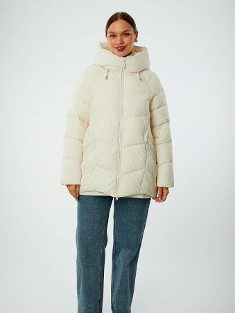 Пуховик женский стёганый с капюшоном