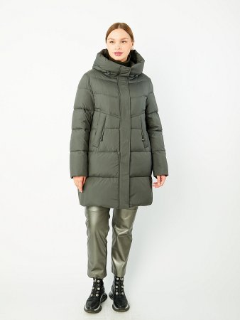 Пуховик женский стёганый с капюшоном