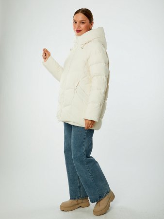 Пуховик женский стёганый с капюшоном