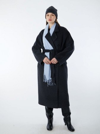 Длинное пальто с английским воротником