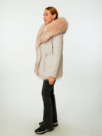 Укороченная парка с капюшоном