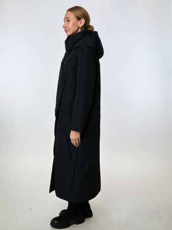 Длинный пуховик с капюшоном