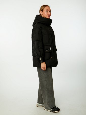 Пуховик женский стёганый с капюшоном