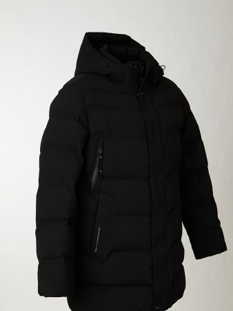 Пуховик мужской с капюшоном удлинённый