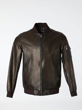Мужской бомбер из натуральной кожи