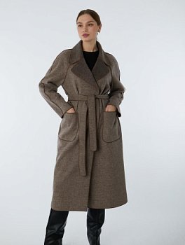 Демисезонное пальто без подклада с поясом