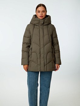 Пуховик женский стёганый с капюшоном
